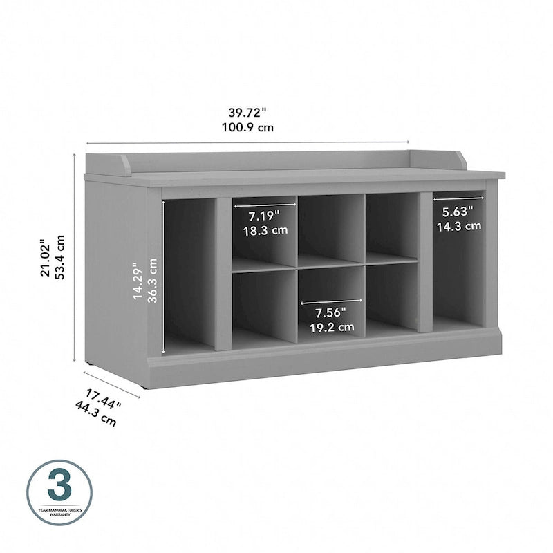 Banc de rangement pour chaussures Woodland 40W avec étagères par