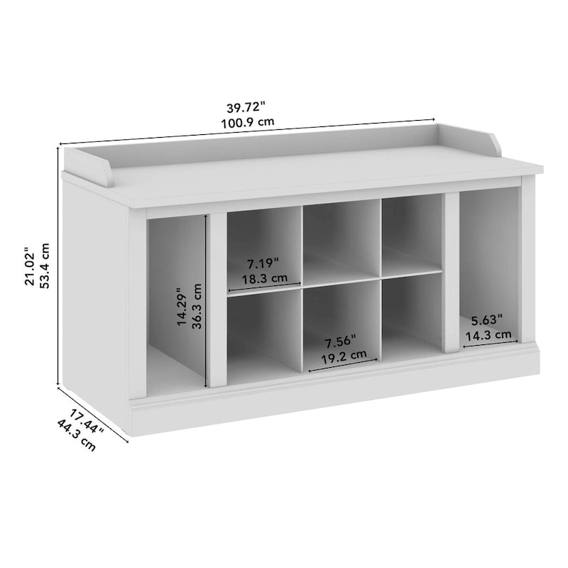 Banc de rangement pour chaussures Woodland 40W avec étagères par