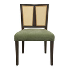 - Lot de 2 chaises de salle à manger rembourrées Oliver Mid-Century à dossier en rotin