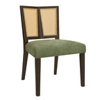 - Lot de 2 chaises de salle à manger rembourrées Oliver Mid-Century à dossier en rotin