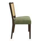 - Lot de 2 chaises de salle à manger rembourrées Oliver Mid-Century à dossier en rotin