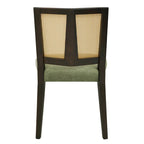 - Lot de 2 chaises de salle à manger rembourrées Oliver Mid-Century à dossier en rotin