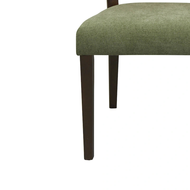 - Lot de 2 chaises de salle à manger rembourrées Oliver Mid-Century à dossier en rotin