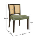 - Lot de 2 chaises de salle à manger rembourrées Oliver Mid-Century à dossier en rotin
