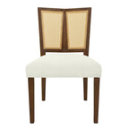 - Lot de 2 chaises de salle à manger rembourrées Oliver Mid-Century à dossier en rotin