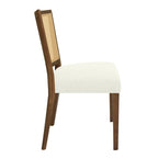 - Lot de 2 chaises de salle à manger rembourrées Oliver Mid-Century à dossier en rotin
