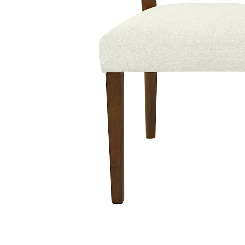 - Lot de 2 chaises de salle à manger rembourrées Oliver Mid-Century à dossier en rotin