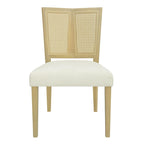 - Lot de 2 chaises de salle à manger rembourrées Oliver Mid-Century à dossier en rotin