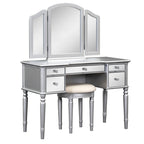 Ensemble de coiffeuse Laro en bois avec miroir par