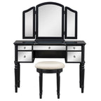 Ensemble de coiffeuse Laro en bois avec miroir par
