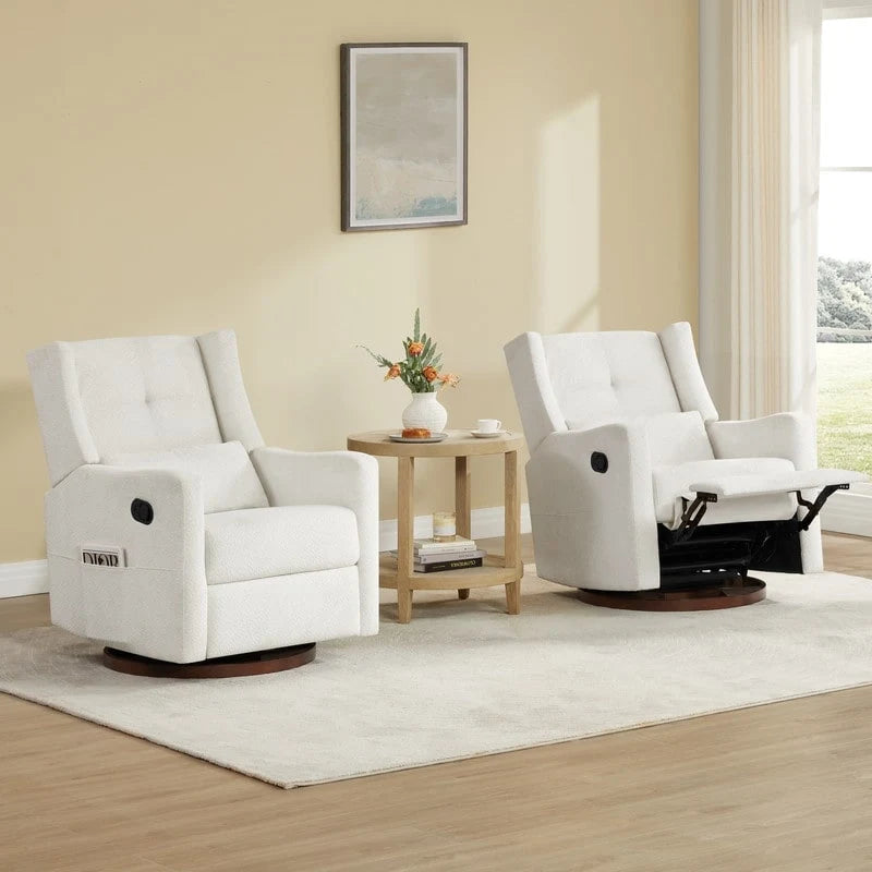 Fauteuil inclinable pivotant et coulissant manuel Lincoln avec oreiller lombaire