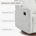 Fauteuil inclinable pivotant et coulissant manuel Lincoln avec oreiller lombaire