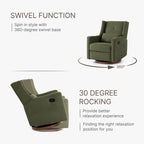 Fauteuil inclinable pivotant et coulissant manuel Lincoln avec oreiller lombaire