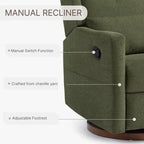 Fauteuil inclinable pivotant et coulissant manuel Lincoln avec oreiller lombaire