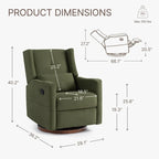 Fauteuil inclinable pivotant et coulissant manuel Lincoln avec oreiller lombaire