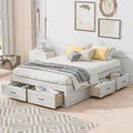 Lit plate-forme double avec 6 tiroirs de rangement, assemblage requis