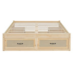 Lit plate-forme double avec 6 tiroirs de rangement, assemblage requis