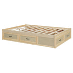 Lit plate-forme double avec 6 tiroirs de rangement, assemblage requis