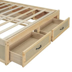 Lit plate-forme double avec 6 tiroirs de rangement, assemblage requis