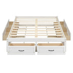 Lit plate-forme double avec 6 tiroirs de rangement, assemblage requis