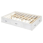 Lit plate-forme double avec 6 tiroirs de rangement, assemblage requis