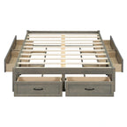 Lit plate-forme double avec 6 tiroirs de rangement, assemblage requis