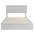 Lit plateforme Queen Size avec tête de lit et rangement
