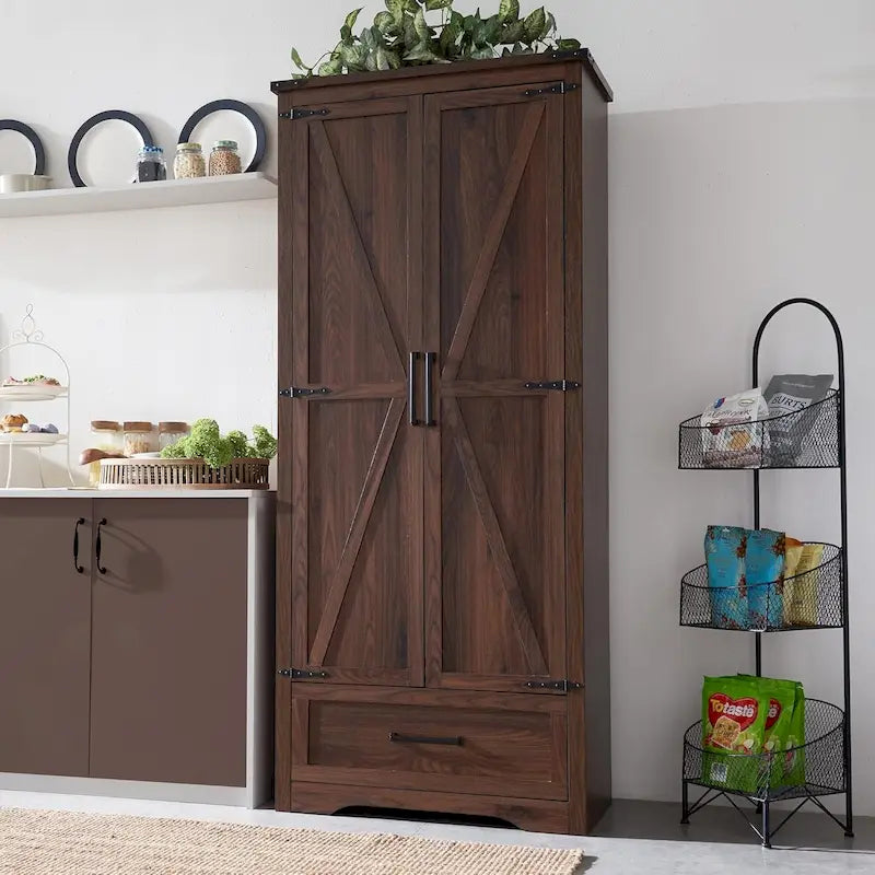 Armoire de cuisine de ferme, meubles de rangement en bois