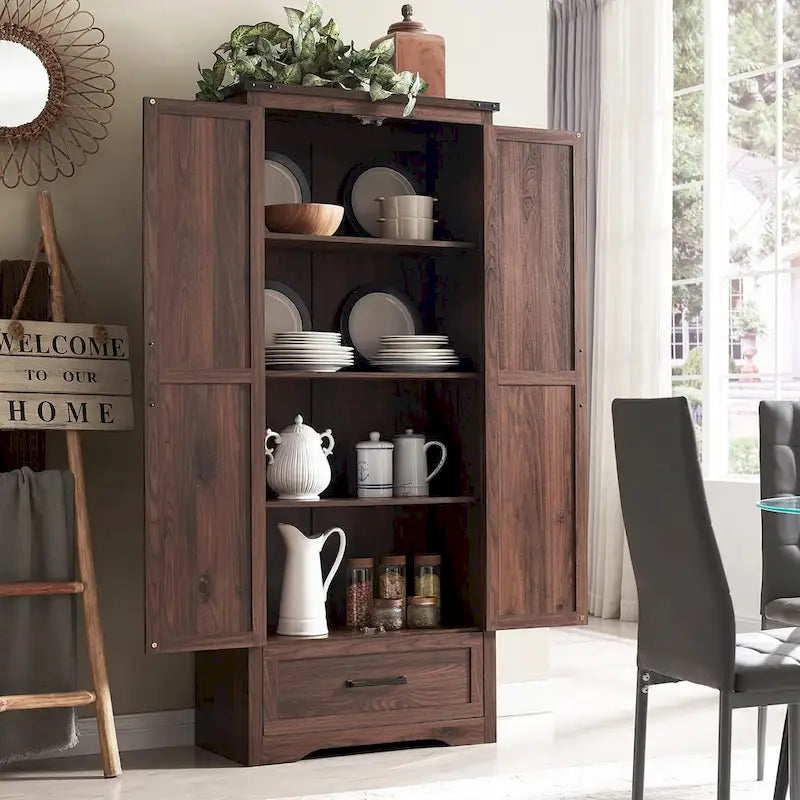 Armoire de cuisine de ferme, meubles de rangement en bois