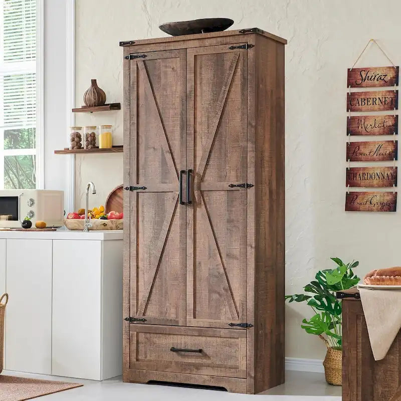 Armoire de cuisine de ferme, meubles de rangement en bois