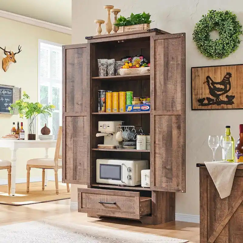 Armoire de cuisine de ferme, meubles de rangement en bois