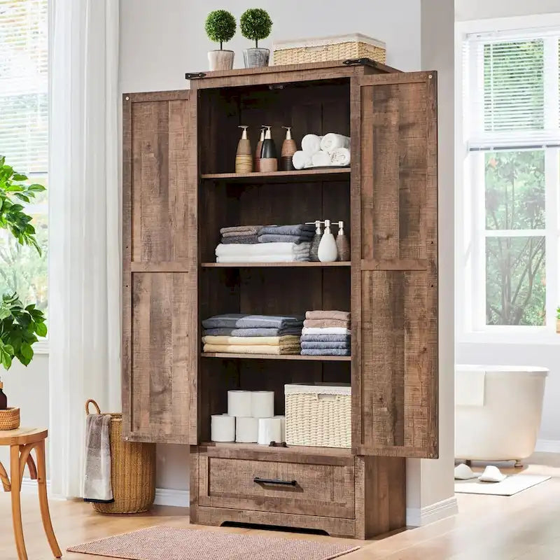 Armoire de cuisine de ferme, meubles de rangement en bois