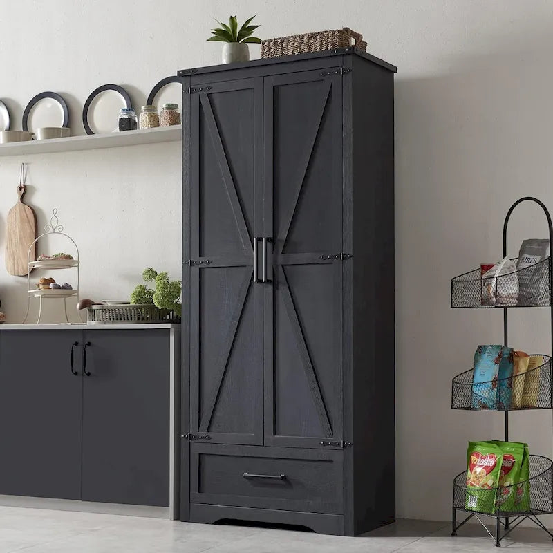 Armoire de cuisine de ferme, meubles de rangement en bois
