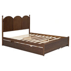 Lit plateforme Queen Size avec 2 tiroirs, cadre de lit multifonctionnel avec lit gigogne double XL
