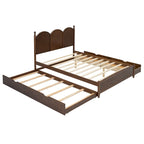 Lit plateforme Queen Size avec 2 tiroirs, cadre de lit multifonctionnel avec lit gigogne double XL