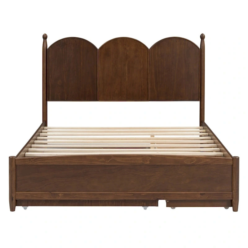 Lit plateforme Queen Size avec 2 tiroirs, cadre de lit multifonctionnel avec lit gigogne double XL