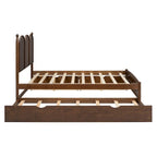 Lit plateforme Queen Size avec 2 tiroirs, cadre de lit multifonctionnel avec lit gigogne double XL