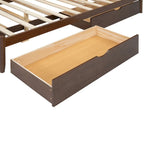Lit plateforme Queen Size avec 2 tiroirs, cadre de lit multifonctionnel avec lit gigogne double XL