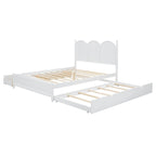 Lit plateforme Queen Size avec 2 tiroirs, cadre de lit multifonctionnel avec lit gigogne double XL