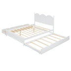 Lit plateforme Queen Size avec 2 tiroirs, cadre de lit multifonctionnel avec lit gigogne double XL