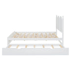 Lit plateforme Queen Size avec 2 tiroirs, cadre de lit multifonctionnel avec lit gigogne double XL