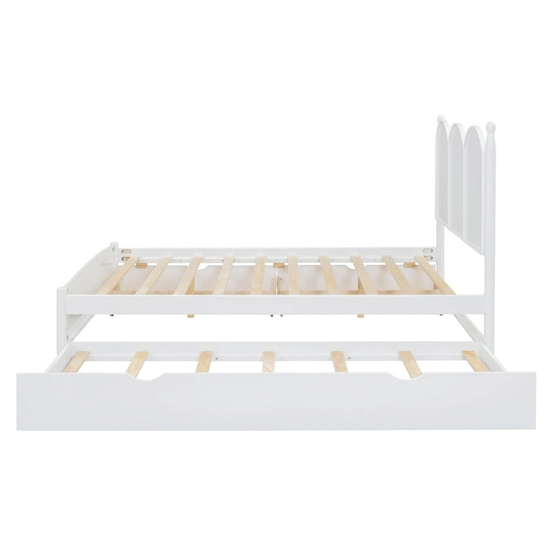 Lit plateforme Queen Size avec 2 tiroirs, cadre de lit multifonctionnel avec lit gigogne double XL