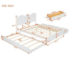 Lit plateforme Queen Size avec 2 tiroirs, cadre de lit multifonctionnel avec lit gigogne double XL