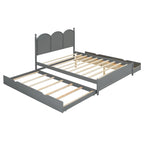 Lit plateforme Queen Size avec 2 tiroirs, cadre de lit multifonctionnel avec lit gigogne double XL