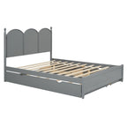 Lit plateforme Queen Size avec 2 tiroirs, cadre de lit multifonctionnel avec lit gigogne double XL
