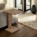 Dazy Sofa Side C Table, 15x12.5 Rustic Light Brown Mahogany Wood