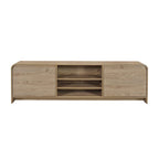 Meuble TV Maria, 2 tiroirs et étagères, bois beige 180 cm
