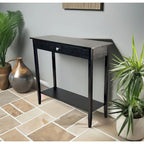 Console en bois d'acacia massif à 1 tiroir avec étagère inférieure