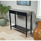 Console en bois d'acacia massif à 1 tiroir avec étagère inférieure