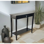 Console en bois d'acacia massif à 1 tiroir avec étagère inférieure